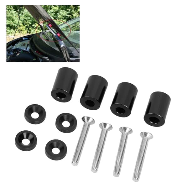 Bil aluminiumslegering motorhjelm udluftningsafstandsstykke passer til 6 mm motor (sort)