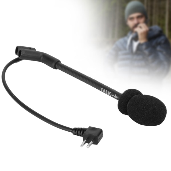 Black Z Tactics Microphone MIC 2 Pin til Comtac II H50 Noise Reduction Headset Klar lyd