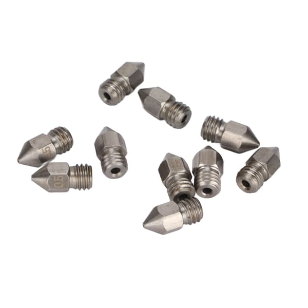 10 stk 3D-skriverdyser MK8 rustfritt stål 1,75 mm ekstruderprinthode deler tilbehør 0,5 mm