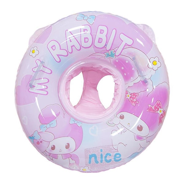 Oppustelig baby pool sæde - Justerbar størrelse, Pink Rabbit Angel Design, 1-6 år gammel, Børneflyder og svømmering til børn
