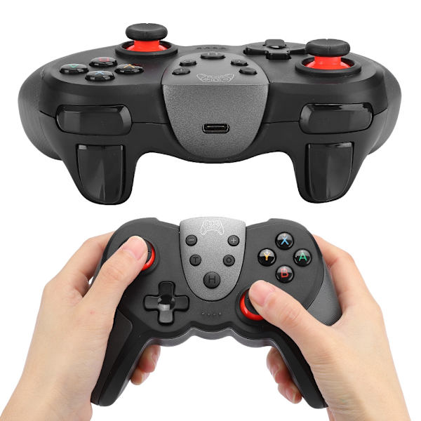 T17 ABS langaton Bluetooth-peliohjain, jossa tärinää ja gyroskooppi Switchille, musta