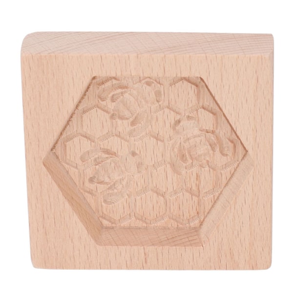 Wooden Cookie Mould Beechwood Reusable Washable Biscuit Press Stamp Mold for Kitchen Baking Bee