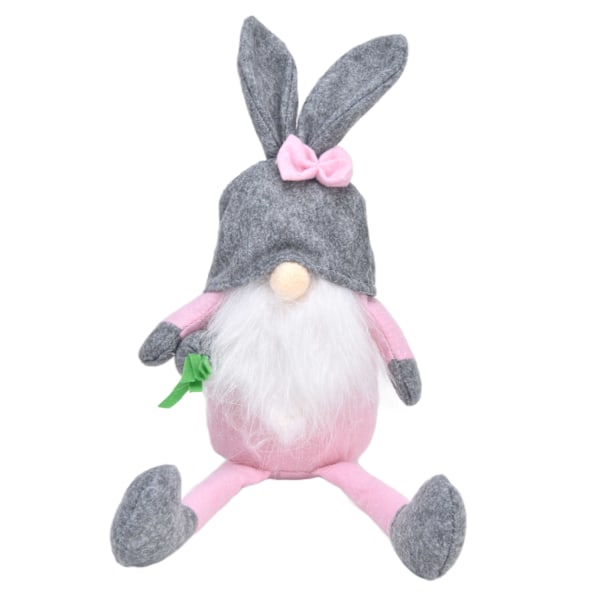 Påskhare Gnome Dockor Mjukt Tyg Långt Ben Söt Faceless Gnome Prydnad för Heminredning Grå Hatt