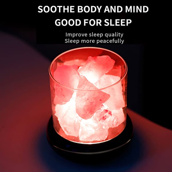 Saltkrystallampe Natlys USB Aroma Diffuser Saltlampe Farverig Saltkrystallampe Duftoliediffuser til Kontor Yoga Soveværelse
