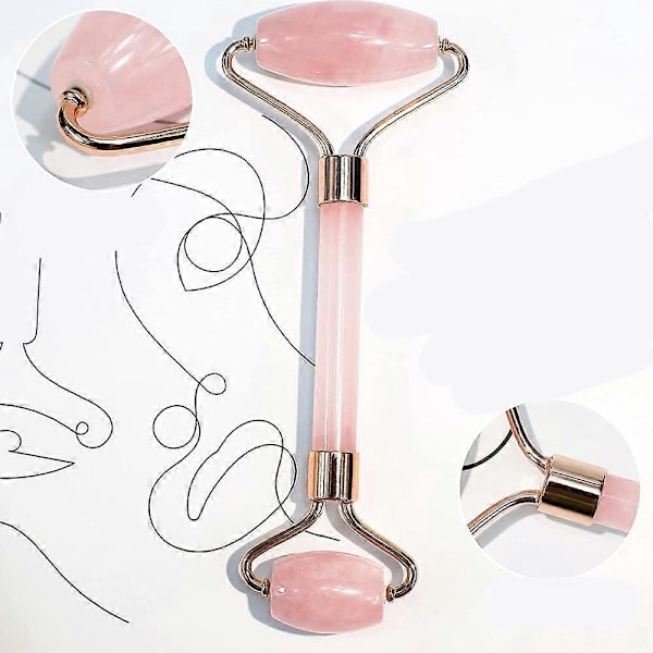 Jade Roller & Gua Sha, Ansigtsrulle, Ansigts Skønhedsrulle Hudplejeværktøjer, Massager til Ansigt, Øjne, Hals, Kropsmuskelafslapning og Lindring af Fine Linjer a