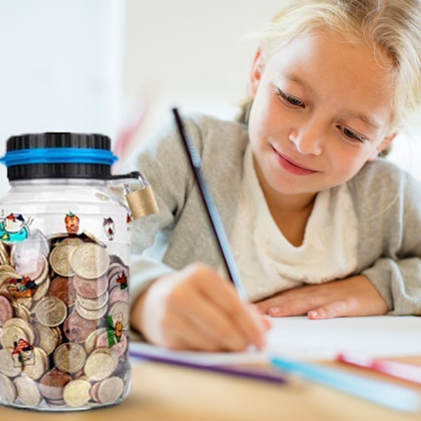 Elektronisk digital myntsparbössa med LCD-display Smart Counter Piggy Bank med nyckellås