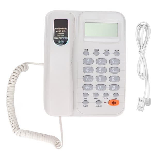KXT2029CID Fastnettelefon med ledning og telefonsvarer LCD-display til hjemmekontor (hvid)