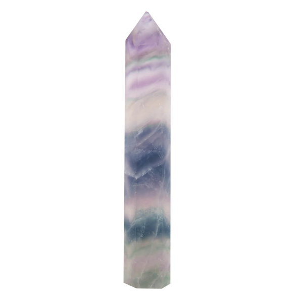 Enkelspetsig färgad fluoritkristallpelare helande meditationskristallkvarts ZZ0144
