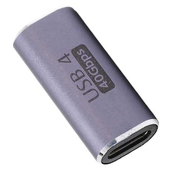 Typ C hona till hona adapter aluminiumlegering 40Gbps 100W kopplingsförlängare för surfplatta Mobiltelefon rak typ
