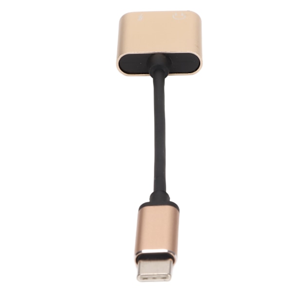 2 in 1 -kuulokeadapteri Type C - 3,5 mm:n porttiin, latausportti, minikokoinen kannettava kuulokeadapteri, kulta