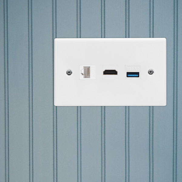 Husstand CAT6 HDMI USB3.0 Interface Stikpanel Clip On Vægpladepanel US Standard