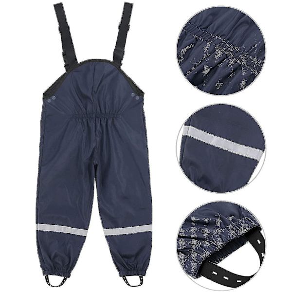 Vedenpitävät unisex-lasten sadehousut tuulen ja mudan suojaksi 104 Navy