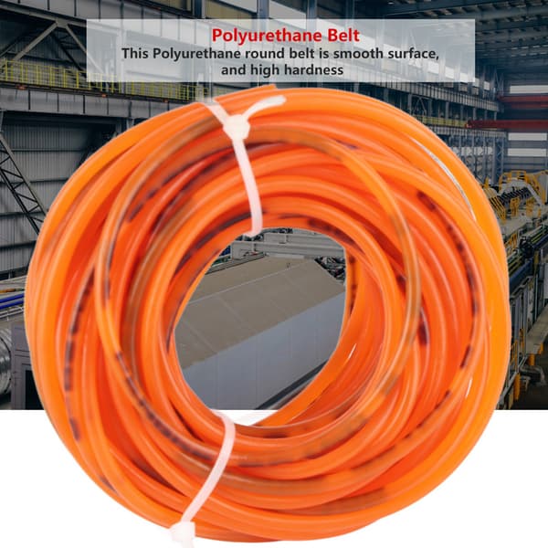 Orange Glat Overflade PU Polyurethan Rundrem til Drivtransmission (3mm*10m)