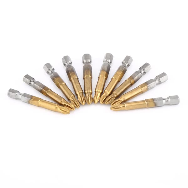 10 stk PH2 Krysshode Skrutrekkerbits Sett Antiskli 1/4 Tommers Sekskant Skaft 50mm