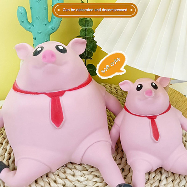 Pig Squishy -lelu, söpö vaaleanpunainen possun paineilmalelu lapsille ja aikuisille