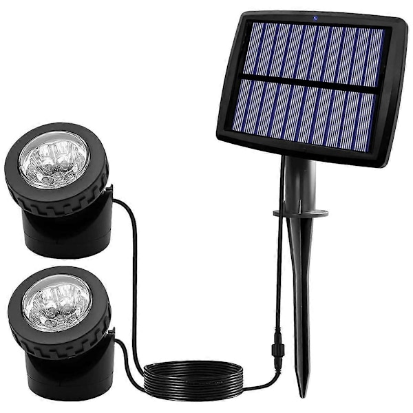 Solcelle Damspots, LED Solcelle Undervandslys med Dobbelt A