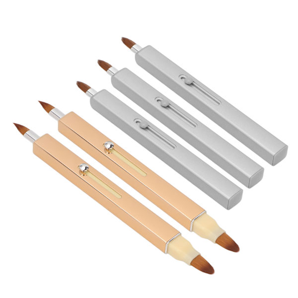 Infällbar läppborste Dubbel- och enkeländad nylon Portable Lip Makeup Brush