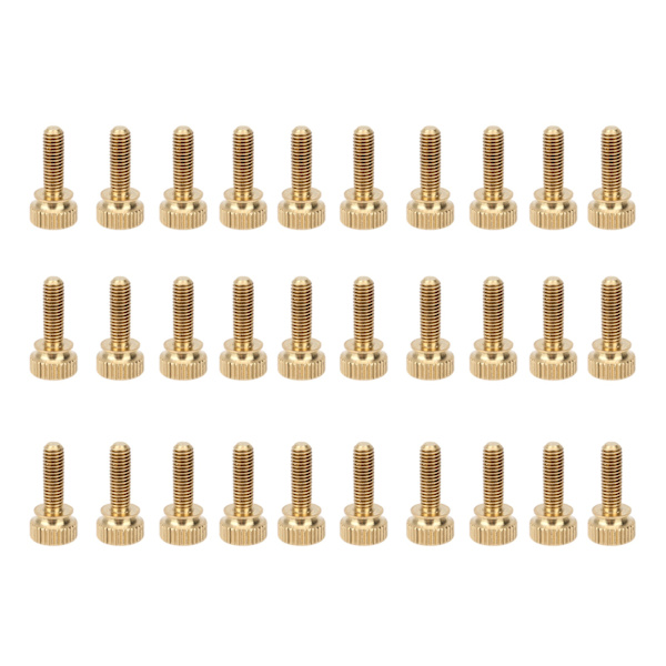 50 stk. flad riflet tommelfingerskrue vridet rundt hoved rent kobber Skridsikre industrielle forsyninger (M5 x 16 mm)