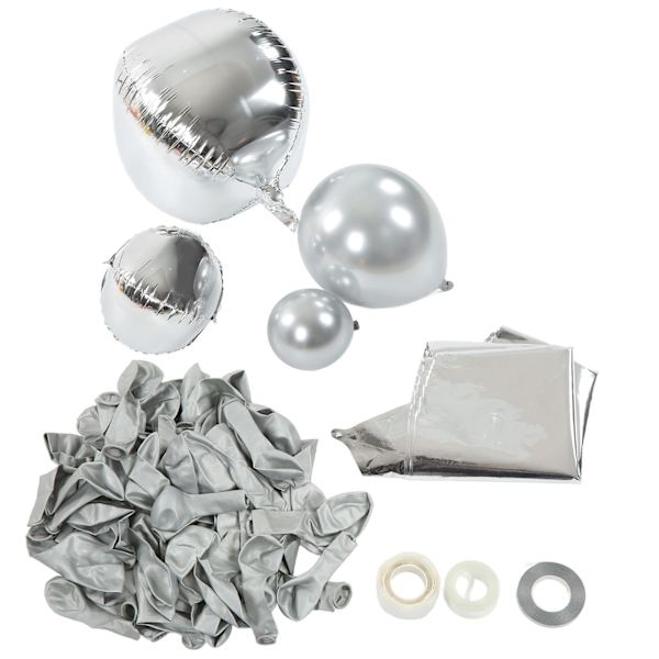 Ballong Garland Kit Smukke Naturlige Latex Materiale Holdbar Bred Anvendelse Fest Balloner til Fest Bryllup FerieSølv