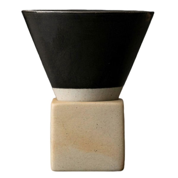 Retro Keramisk Kaffekopp Grov Keramik Tekopp, Svart
