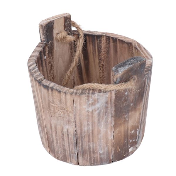 Pyöreä vintage-tyylinen seinälle ripustettava puinen ruukku puutarhaan, terassille, toimistoon tai kotiin