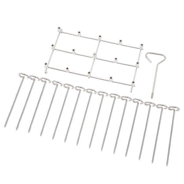 Spiddspettstativ Fritør Grillstativsett Rustfritt Stål Vertikal BBQ Grillstativ Rundt Roterende Fritørstativ for Ninja DZ201 Foodi 8 Quart