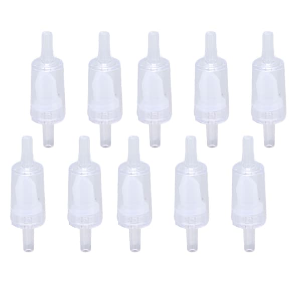 10 stk. Kontraventil 4mm PP Luftpumpe Akvarium 1 Vejs Vandstop Kontraventil til Akvarium Hvid