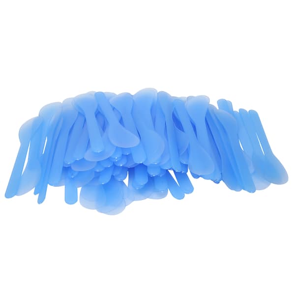 100 st Ansiktsmask Spatel Kosmetisk Mask Applicering DIY Plastmask Sked Stick Spatel Blå