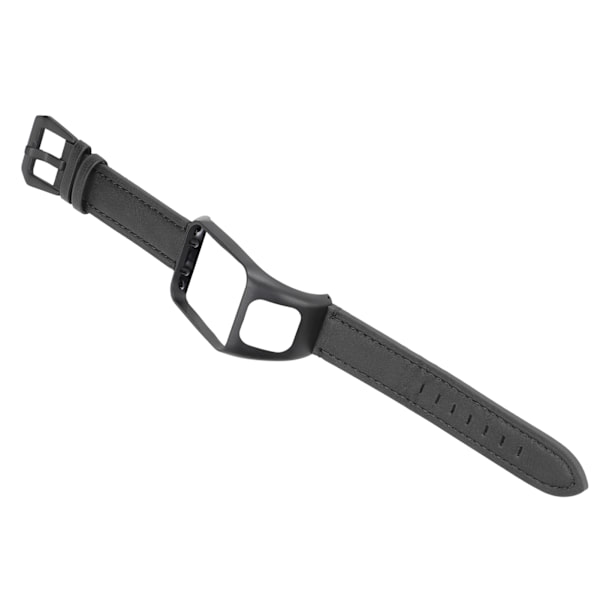 Lærre klokkestropper armbåndsur erstatning hurtigutløsning lærre klokkebånd med rustfritt stålbelegg spenne for Runner3Black