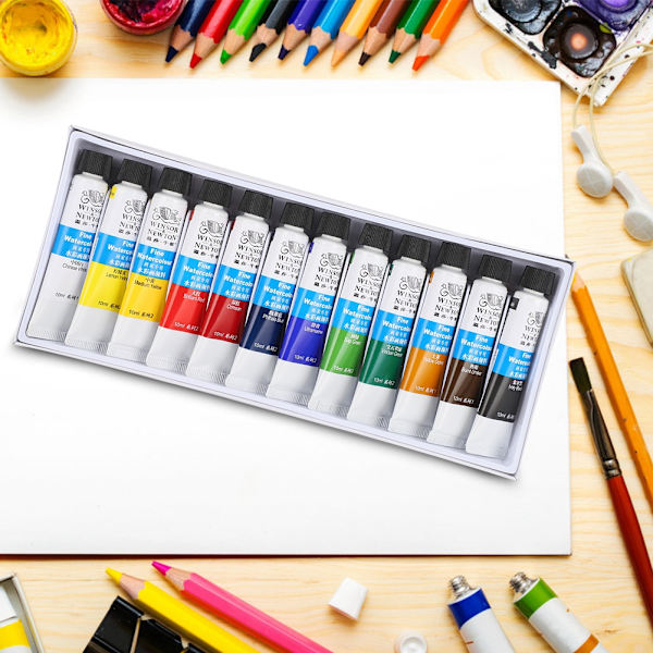 Akvarel Pigment 12 Farver Professionelle Malerværktøjer Kunst Tilbehør til Maler 10ml