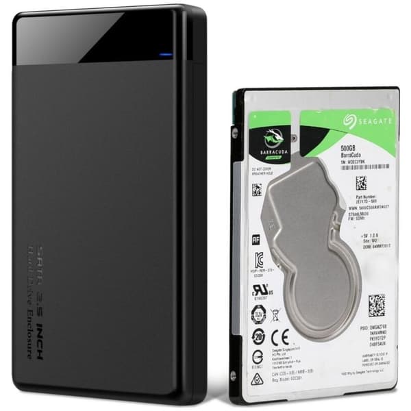Bærbart USB 3.0 eksternt kabinett for 2,5\" harddisker og SSD-er, eksternt SATA-kabinett