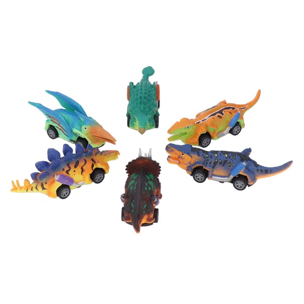 6 stk. dinosaurlegetøj, træk-tilbage-biler, puslespil, simulering, træk-tilbage-dinosaurlegetøj til børn over 3 år til temafest