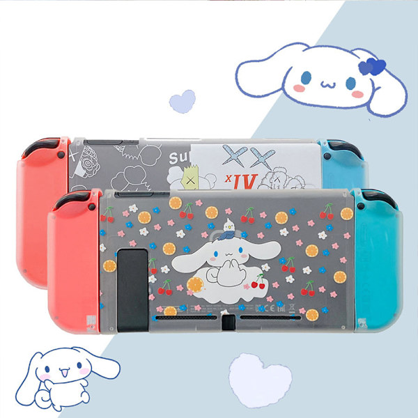 Skyddande spelskydd i tecknad serie genomskinlig delad fallskyddsskydd för Switch typ 4
