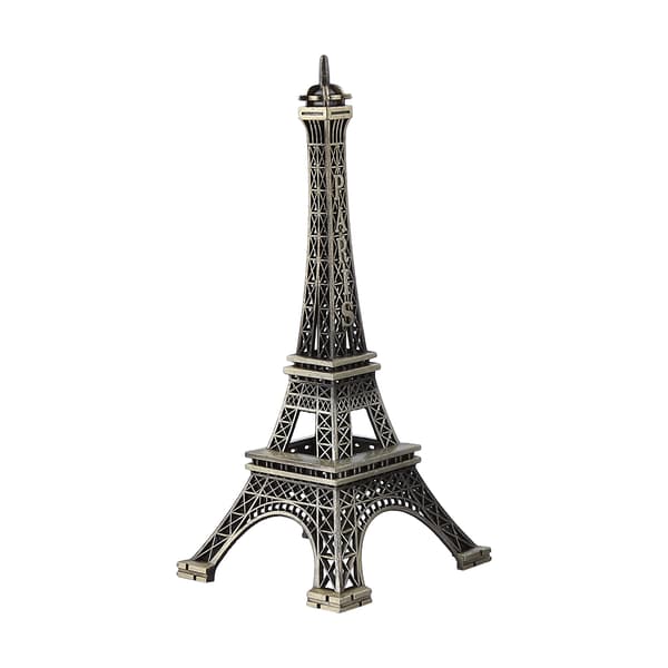 Bronsfärgad Paris Eiffeltorn Figurin Staty Vintage Legeringsmodell Dekor