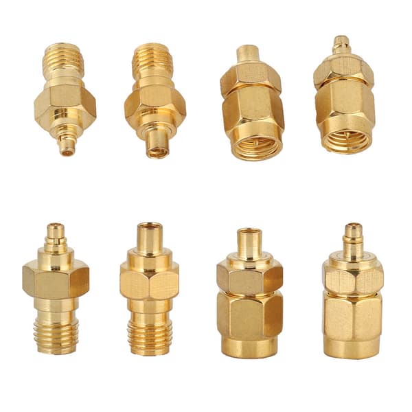4 stk. Nikkelbelagt messing MMCX til SMA-adapter 50ohm impedans for antenneradio