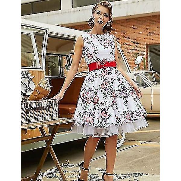 Rockabilly Petticoat Skjørt til Kvinder - Hvid
