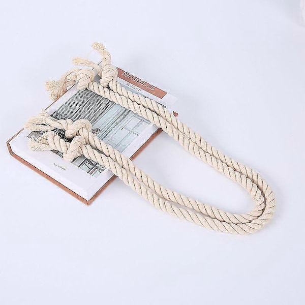 Beige Minimalistisk Tyk Bomuldsgarn Gardiner Tieback Snor