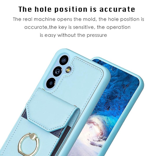 För Samsung Galaxy A54 5g Ställ PU Läder+TPU Skal Mobilskal Kortfack - B6 Blå