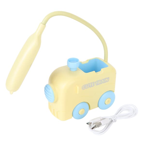 Mini Tog LED Nattbordslampe Øyebeskyttelse Studieleselys USB-lading med Pennholder for Barn Gul