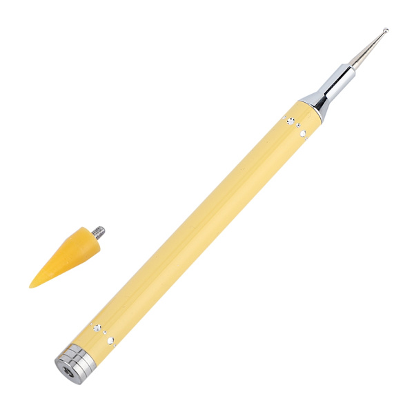 Dual Ended Nail Dotting Ritning Målning Penna Candy Color Nagelvax Stenväljare Manikyr Gul