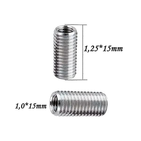 M8 to M6 Thread Reducing Nuts, Stainless Steel Conversion Sleeves for Thread Repair (20-piece set) Silver
