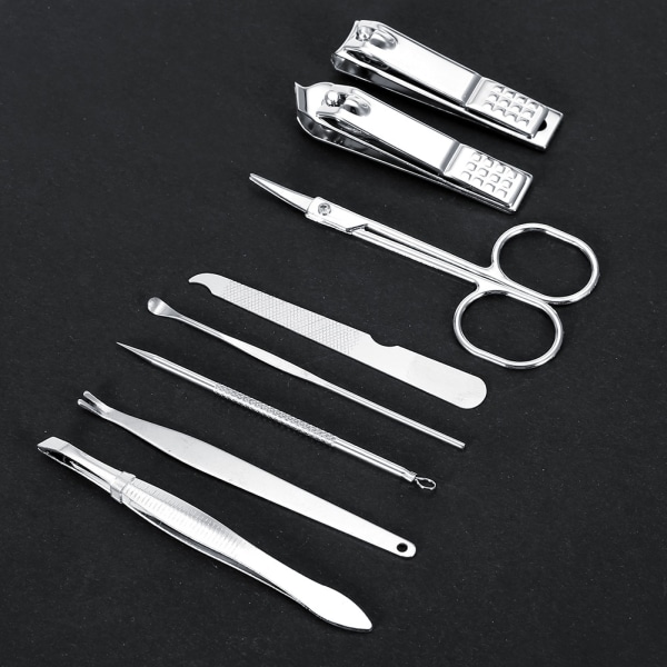 8 st nagelsaxar i rostfritt stål Cutter Clippers Set Fingernagel tånagel (svart)