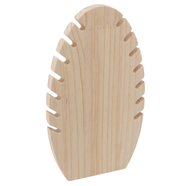 Smycken Display Stand Fristående trä Handgjorda Flame Löv Form Halsband Hängare Skrivbord Smyckesställ