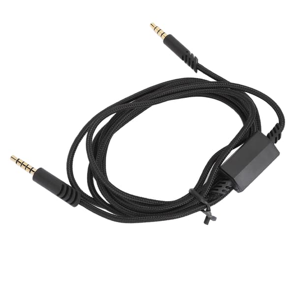 Gaming Headset Lydkabel Hovedtelefoner Udskiftningskabel med Lydløs Kontrolkontakt til Logitech til ASTRO A10 A40 TR Sort