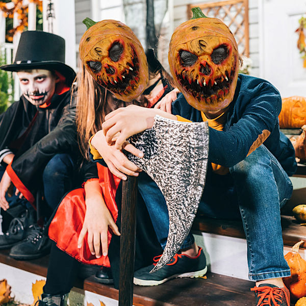 Halloween-naamio, pelottava lateksikurpitsapää, naamiaisasu, juhlatarvikkeet