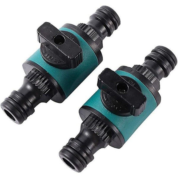 2 stk. 16mm Hageslange Hurtigkobling med 2-veis Stoppekran GetRich