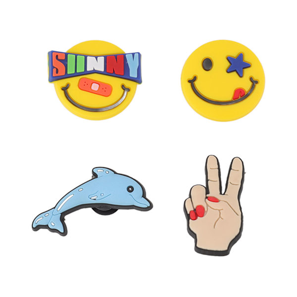 50 stk Tegneserie Mønster Sko Charm PVC Vanntett Lyse Farger Unik Søt Sko Dekorasjon for Strandfest