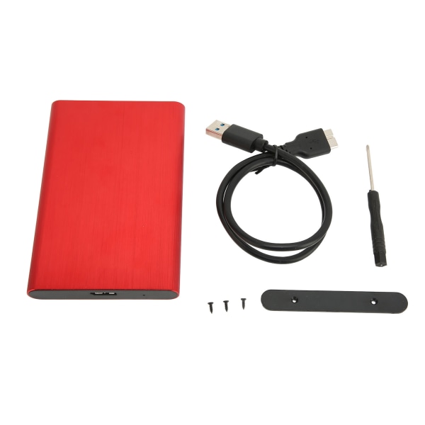 Harddisk kabinett 2,5 tommer USB 3.0 SATA høyhastighets aluminiumslegering Harddisk kabinett Rød