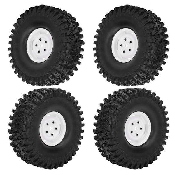 4 kpl 1,9 tuuman pyörän vanteen kumirengas RC-lisävaruste sopii Axial 1/10 RC-ryömintään 120 mm Blanc