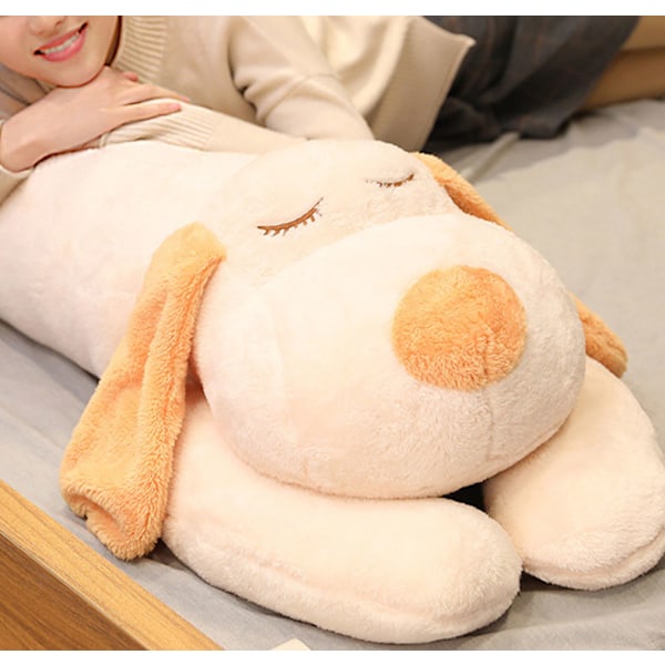 Hunde Plys Legetøj Unisex PP Bomuld Komfortabel Bomuldsuld Sød Lang Pude til Hjem Beige 60cm/23.6in